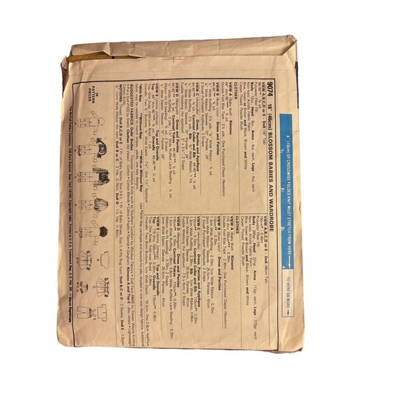 McCalls Crafts 9074 Blossom Babies Soft-Sculptured Dolls & Wardrobe Pattern - Picture 2 of 2